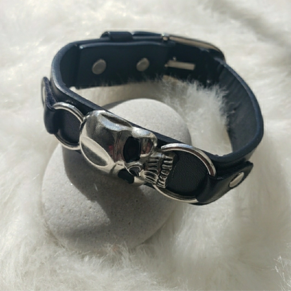 Leather Skull Bracelet